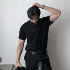 T-shirt homme boutonné, coloris Noir