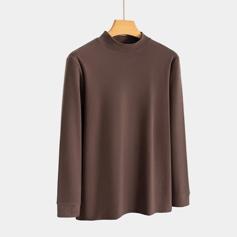 T-shirt homme col montant, coloris Marron