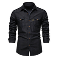Chemise en Denim de Coton pour Homme, coloris Noir