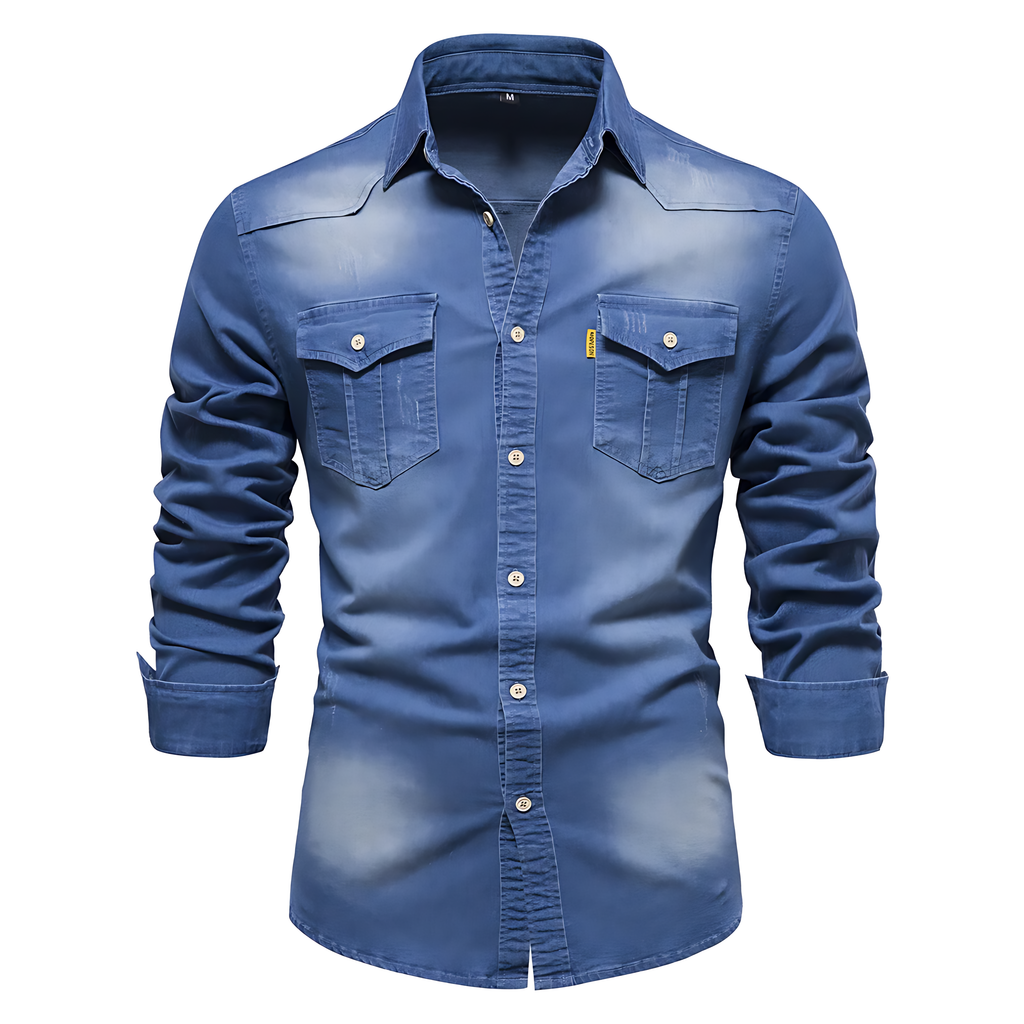Chemise en Denim de Coton pour Homme, coloris Bleu