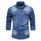Chemise en Denim de Coton pour Homme, coloris Bleu