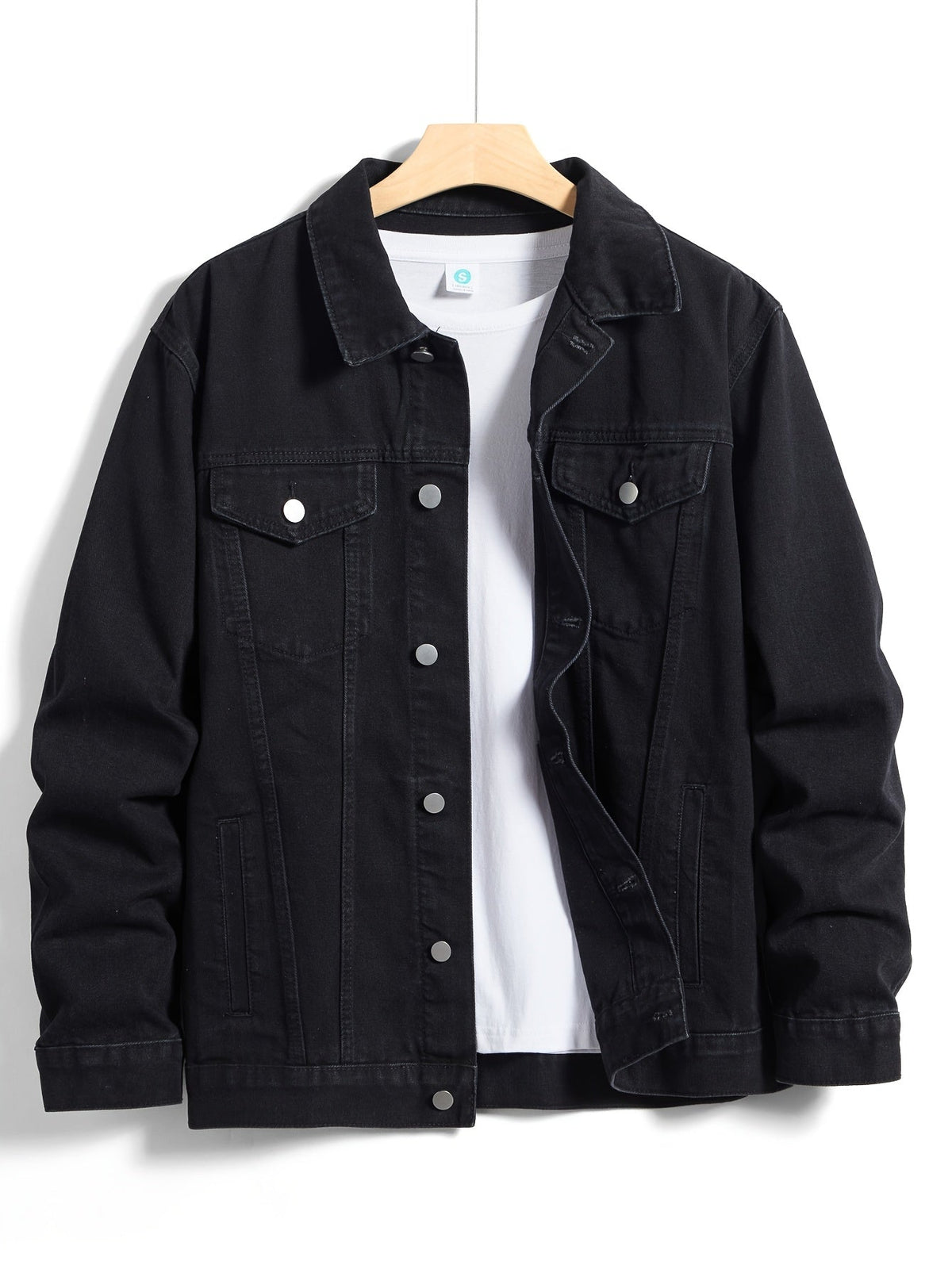 Veste en jean homme, coloris Noir