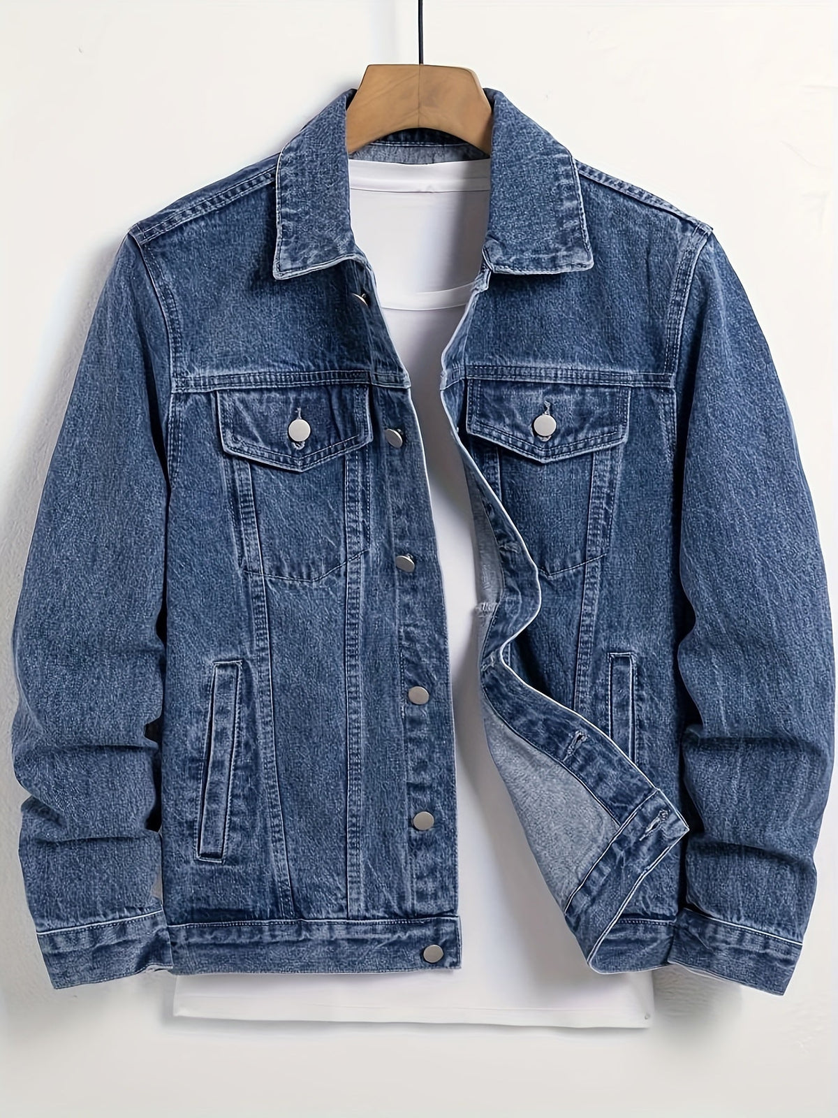 Veste en jean homme, coloris Bleu