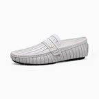 Mocassins Décontractés En Effet Cuir Blanc Pour Hommes, vue principale