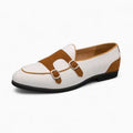 Mocassins Classiques En Cuir Synthétique Blanc Pour Hommes, vue principale