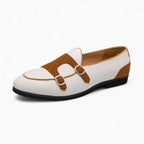 Mocassins Classiques En Cuir Synthétique Blanc Pour Hommes, vue principale