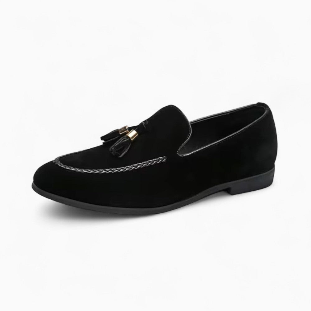 Mocassins classiques à glands effet daim en PU, coloris Noir, vue 2