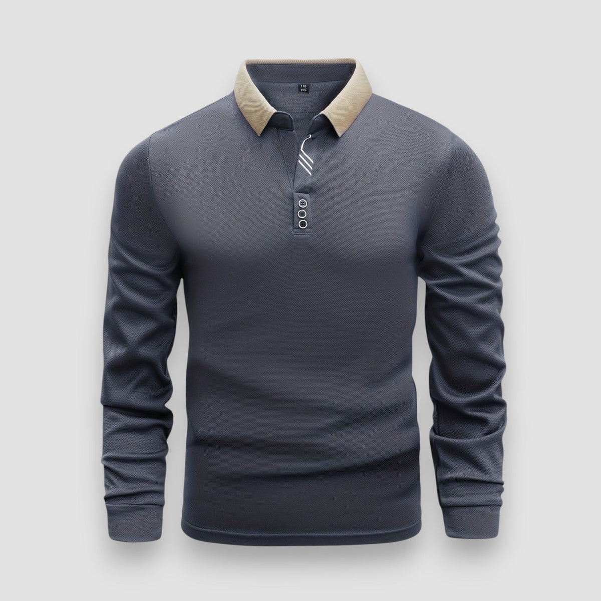 Polo Homme Ajusté Manches Longues, vue principale