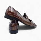 Mocassins marron à double boucle, vue 3